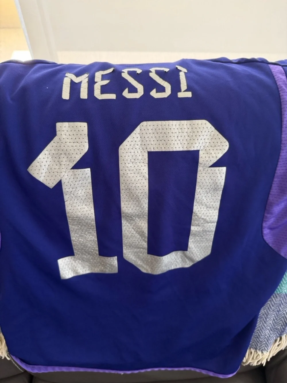 adidas Messi #10 Purple and Light Purple Men's Soccer Jersey
